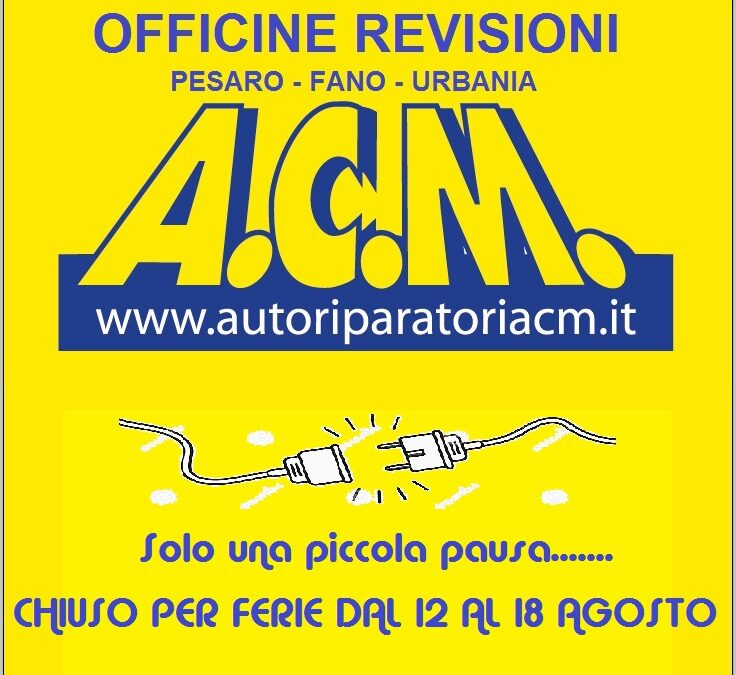 CHIUSURA PER FERIE – AGOSTO 2021
