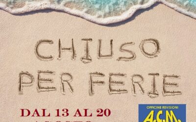 CHIUSURA PER FERIE – AGOSTO 2022