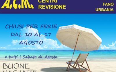 CHIUSURA PER FERIE – AGOSTO 2025