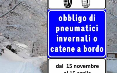 Strade in cui vige l’obbligo di circolare con pneumatici invernali o catene oppure calze da neve a bordo